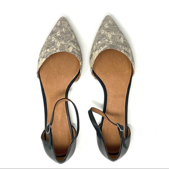 NEW Madewell Beatrice Lizard Print Skimmer Flats Size 10 - Picture 2 of 7